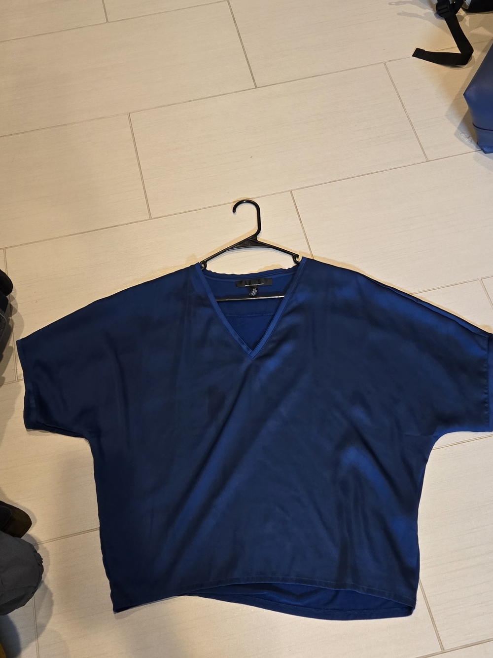 White House Black Market Royal Blue V-Neck Top
